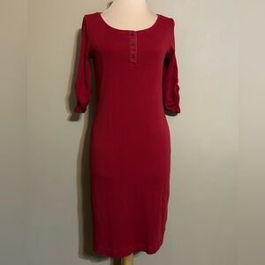 Lauren Ralph Lauren red with brown detailing Long Sleeve Dress